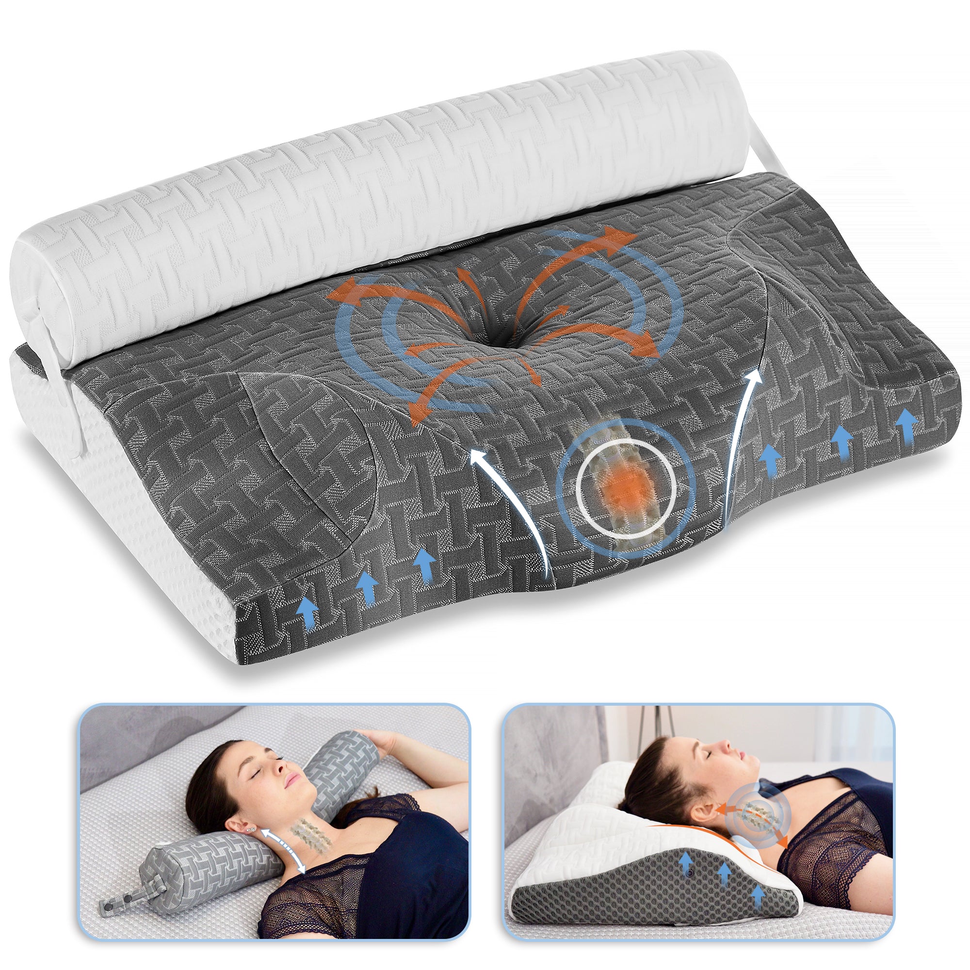 Elviros Best Adjustable Cervical Orthopedic Memory Foam Pillows