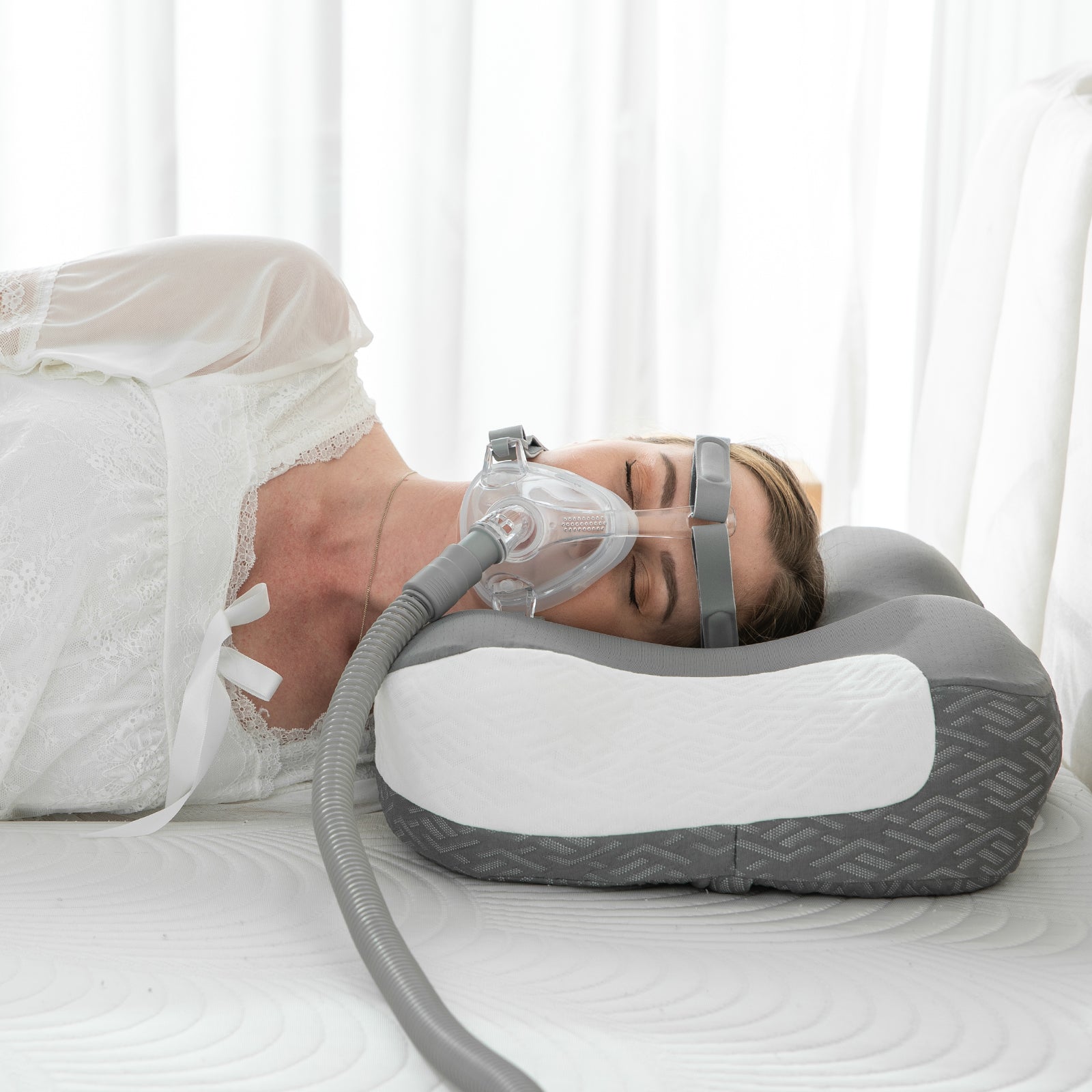 Comfortable CPAP sleeping setup