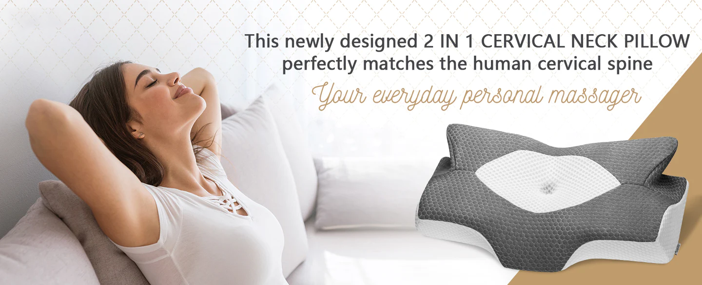 A woman is lying happily on an Elviros contour pillow.
