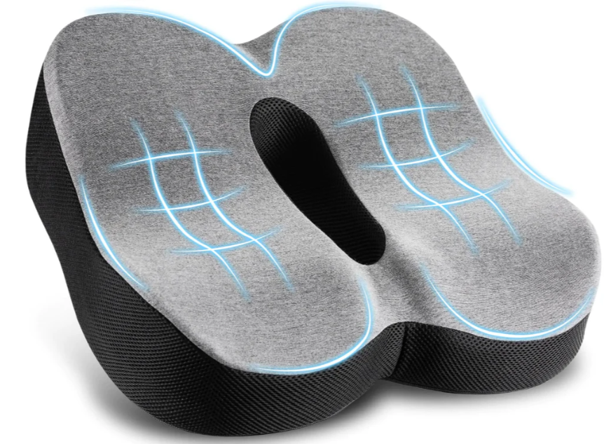Picture shows the curved fit of the Elviros pillow to the body
