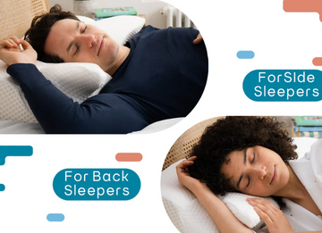 The image shows perfect support function of Elviros memory pillows for side sleepers.