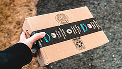 A courier is delivering the Elviros product