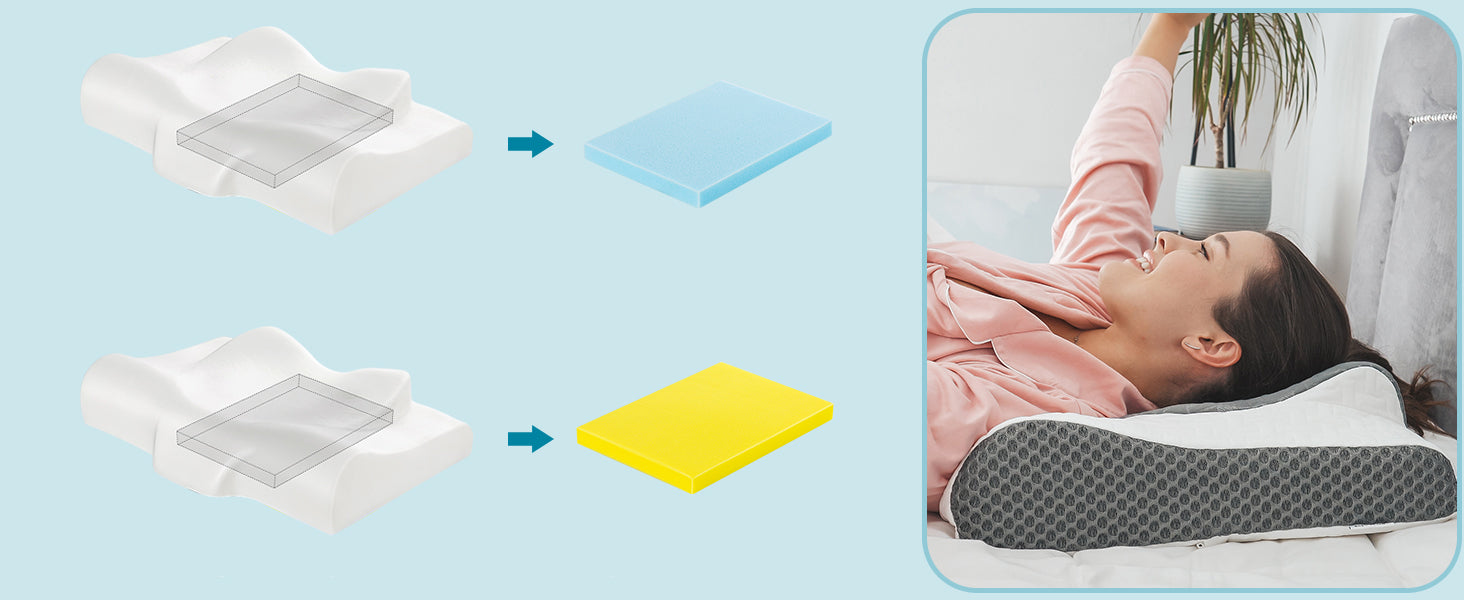 Elviros 2-in-1 Contour Orthopedic Support Pillows