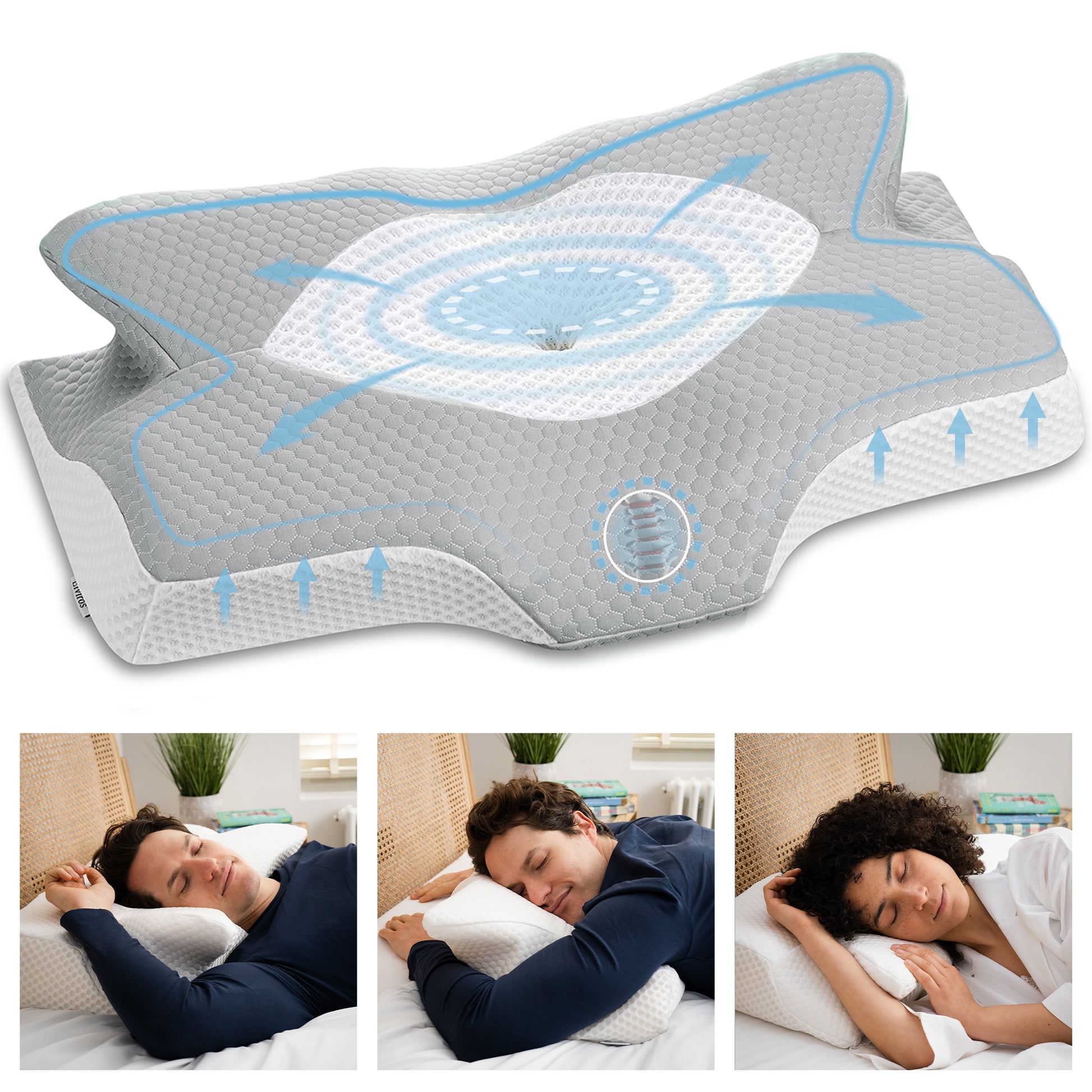 Elviros Side Sleepers Deep Sleep Cervical Memory Foam Pillow