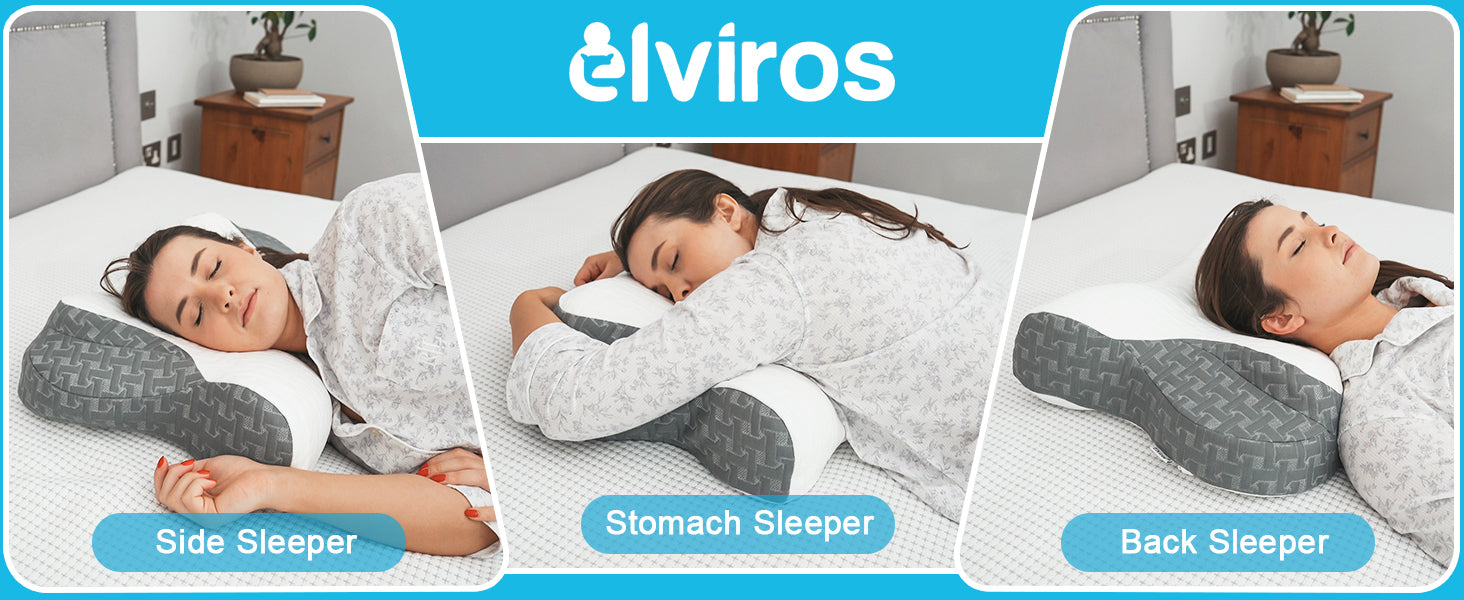 Elviros Cervical Memory Foam Pillow for Pain Relief