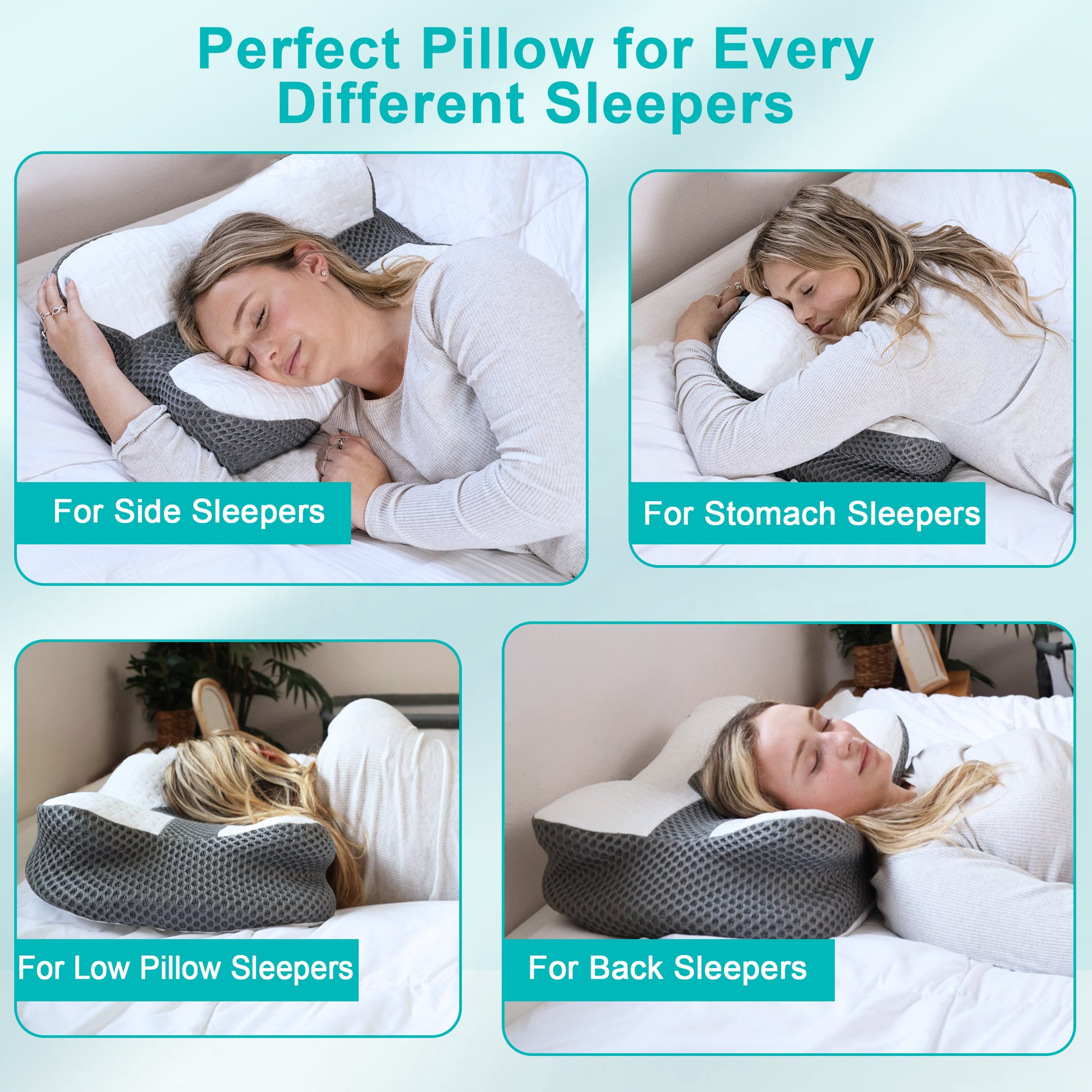 Elviros Adjustable Orthopedic Contour Memory Foam Pillow-16