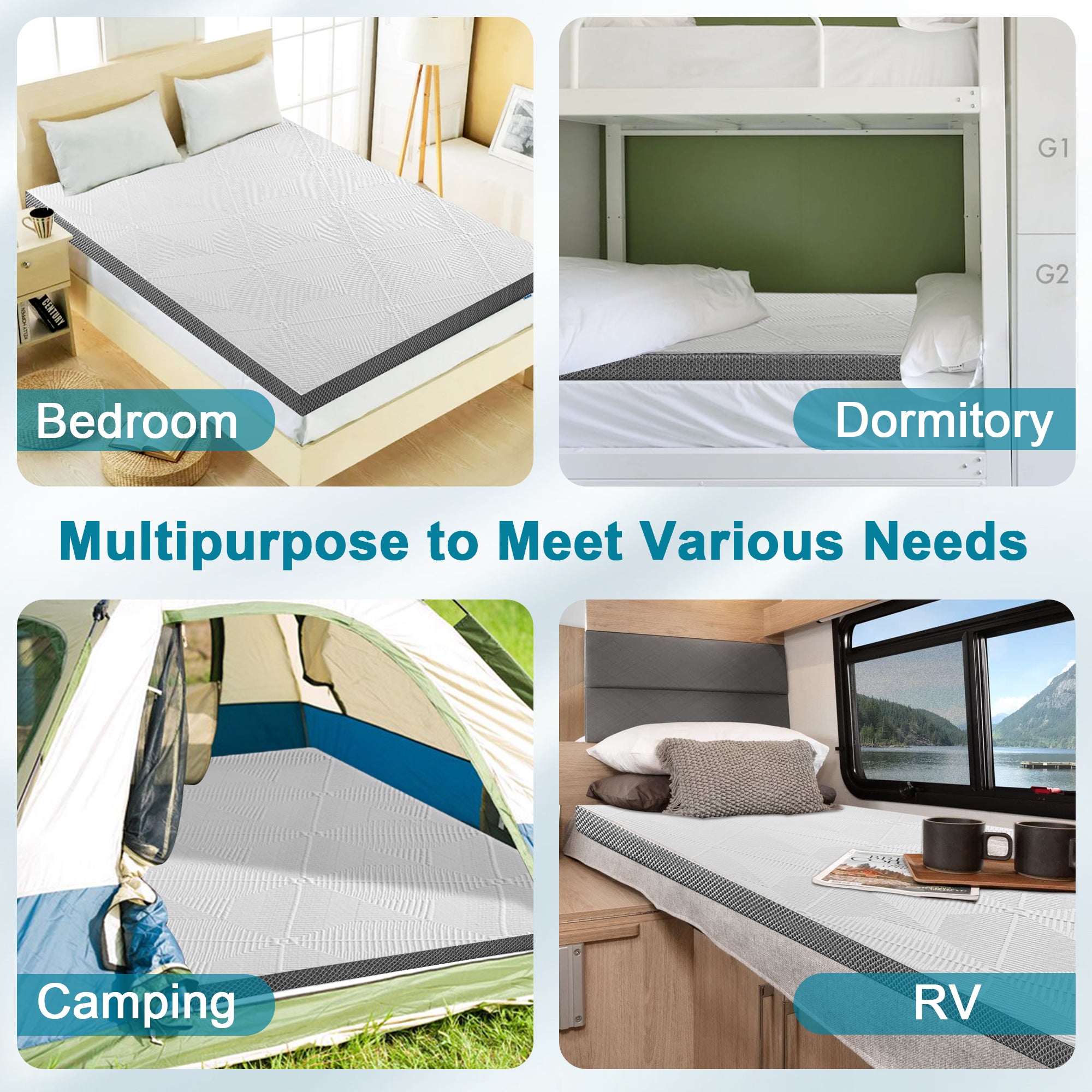 Foam mattress for pop up camper top