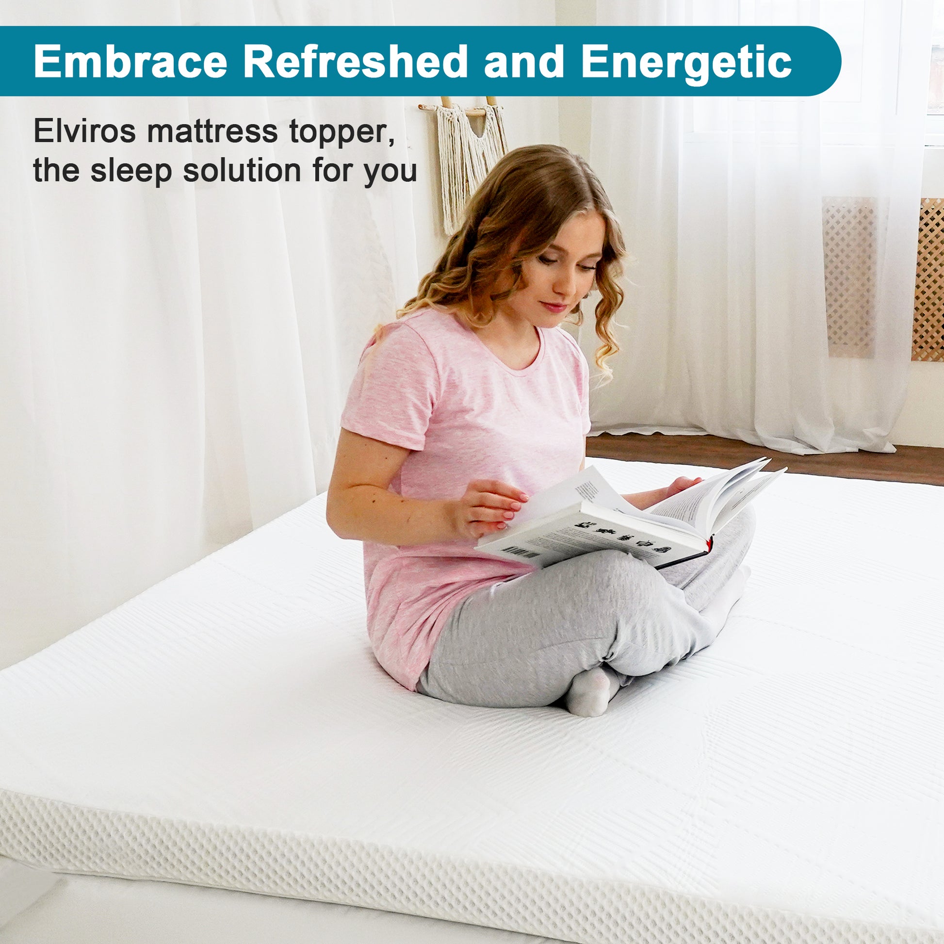 Elviros Ice-Cooling Gel Memory Foam Mattress Topper-4