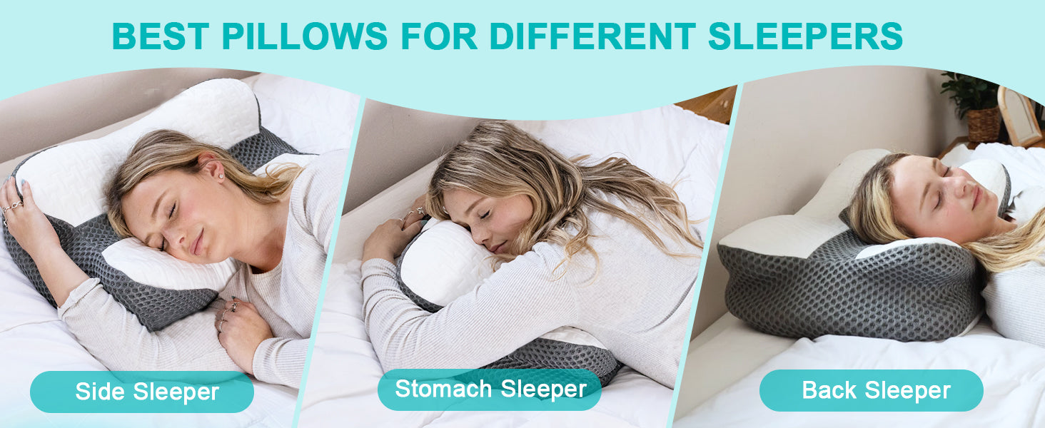 Elviros Adjustable Orthopedic Contour Memory Foam Pillow