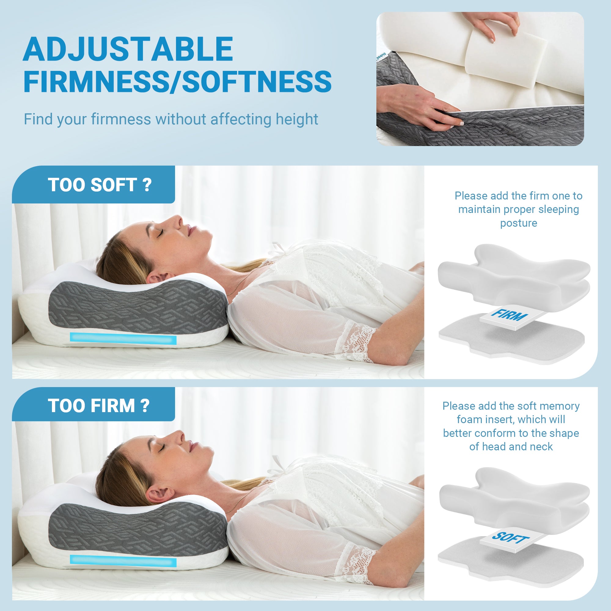 Elviros Orthopedic Pillow for CPAP Users with Cooling Nylon-Spandex Pi