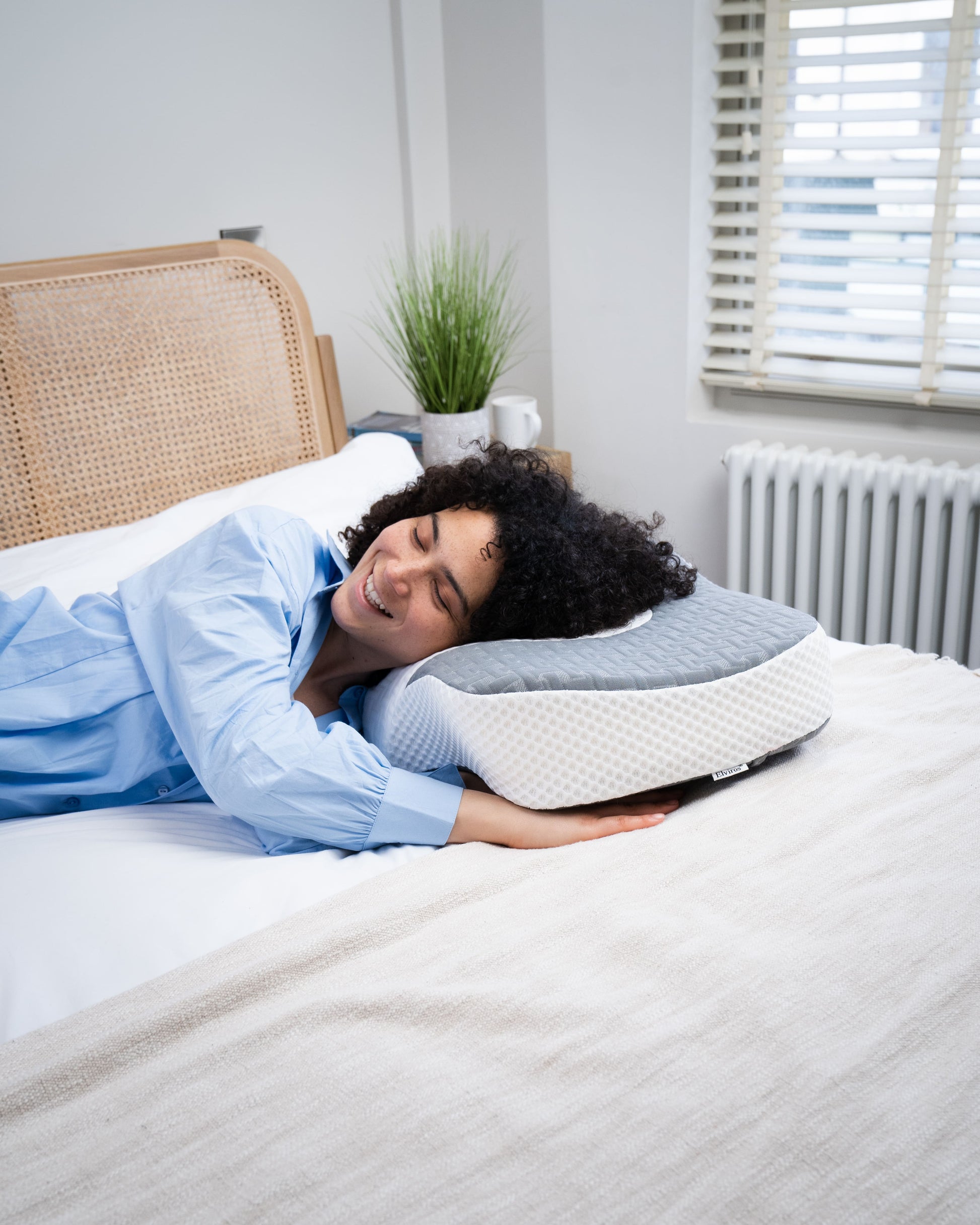  Elviros Lumbar Support Pillow for Sleeping, Adjustable