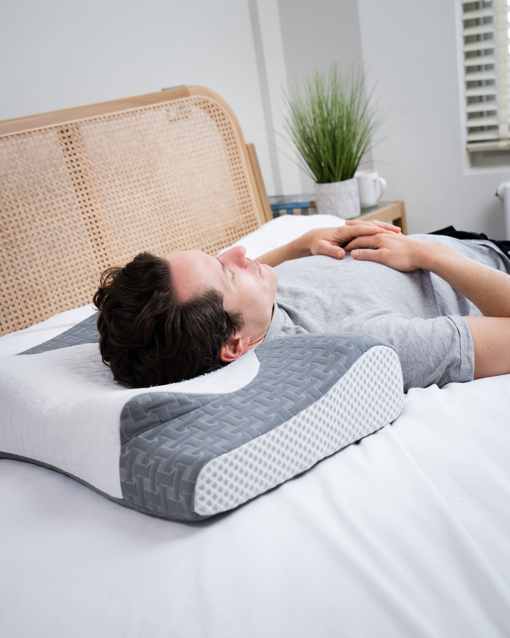 Elviros Lumbar Support Pillow for Sleeping Gray