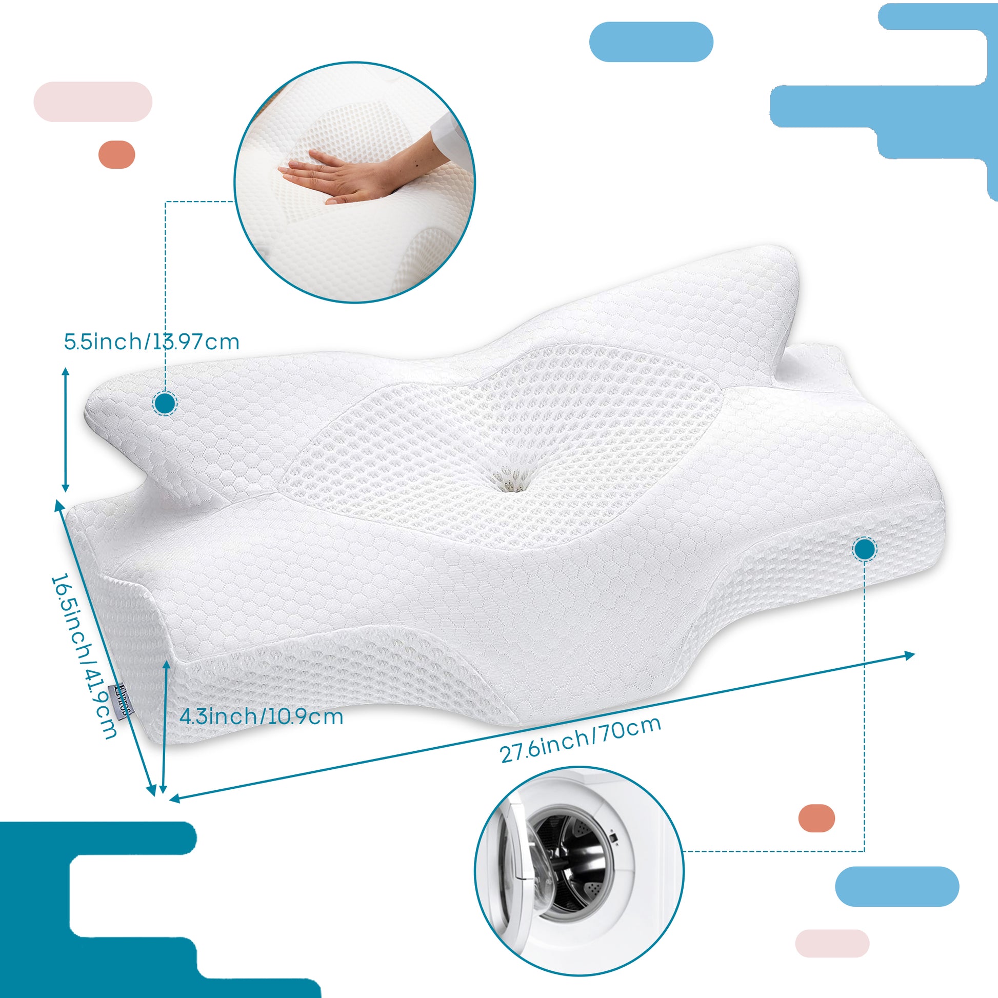 Elviros Side Sleepers Deep Sleep Cervical Memory Foam Pillow
