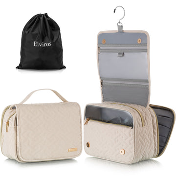 Elviros Travel Toiletry Bag for Women,  Water-resistant Makeup Bag Cosmetic Case