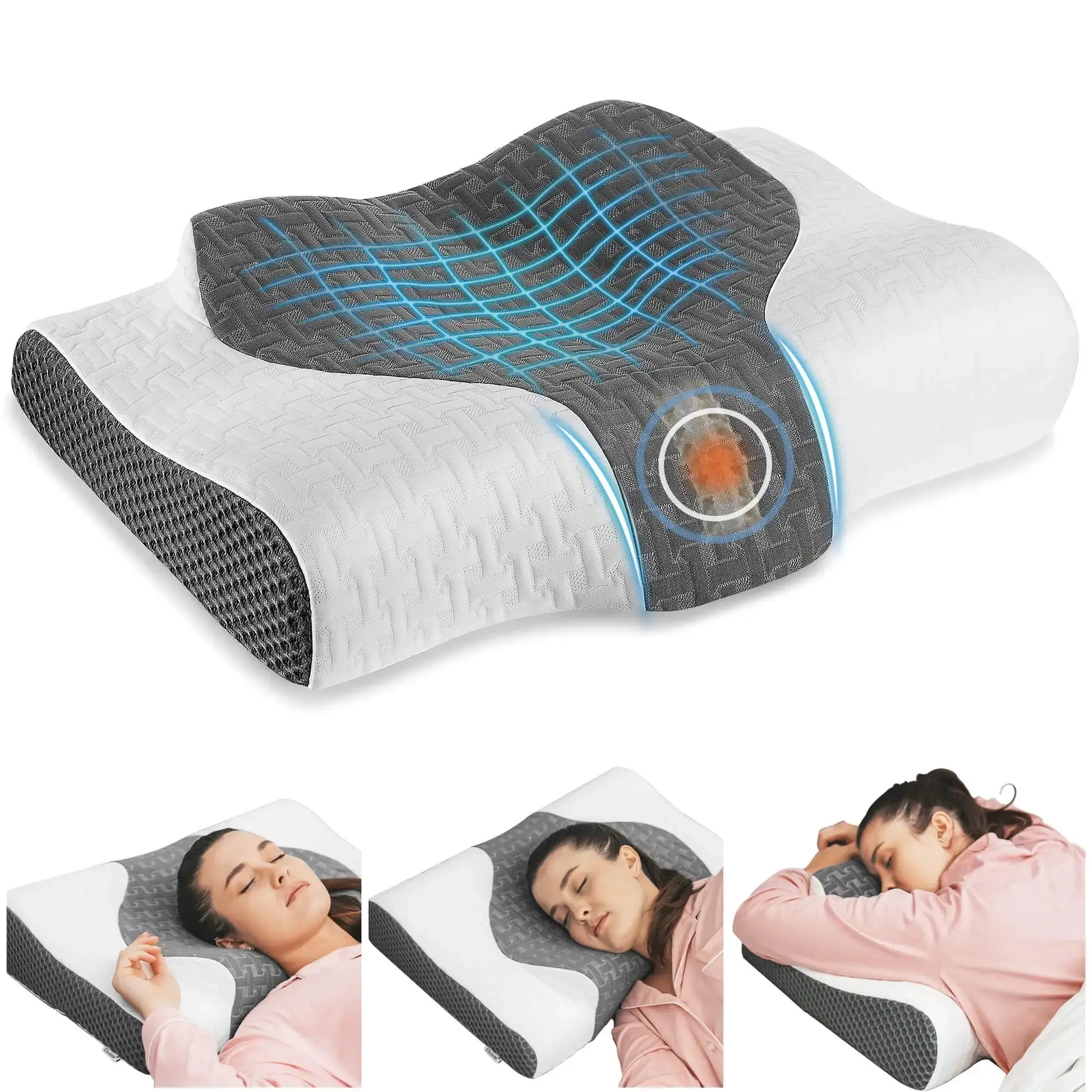 Elviros Adjustable Lumbar Support Pillow Black