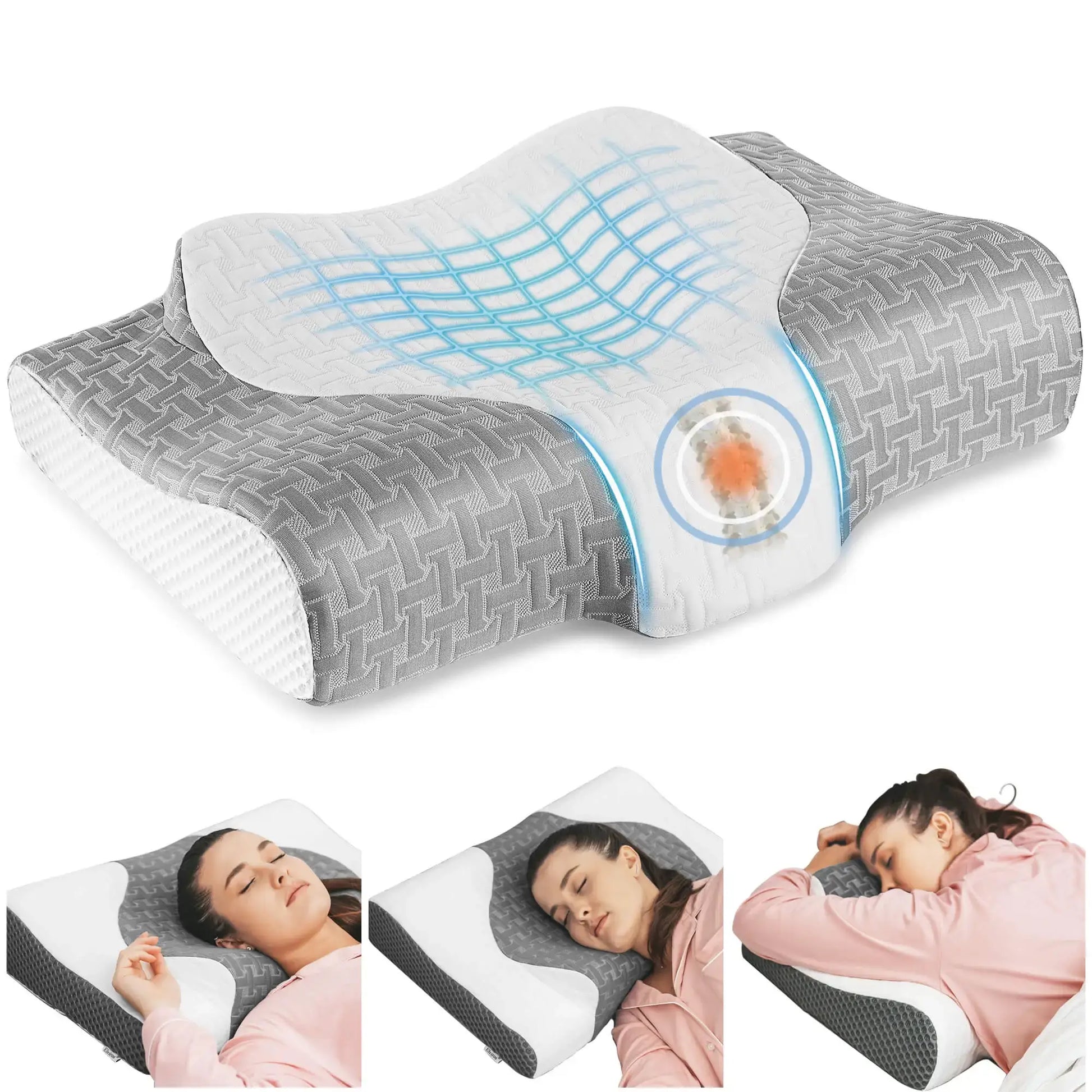 Elviros 2-in-1 Contour Orthopedic Support Pillows-1