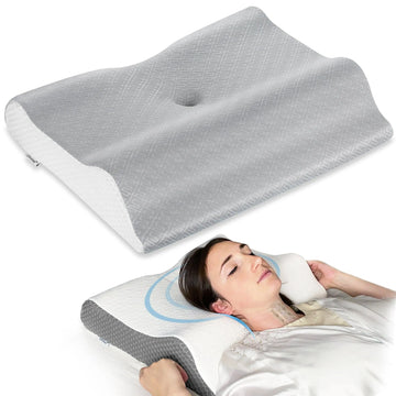 Elviros  2 in 1 Memory Foam Contour Cervical Pillow