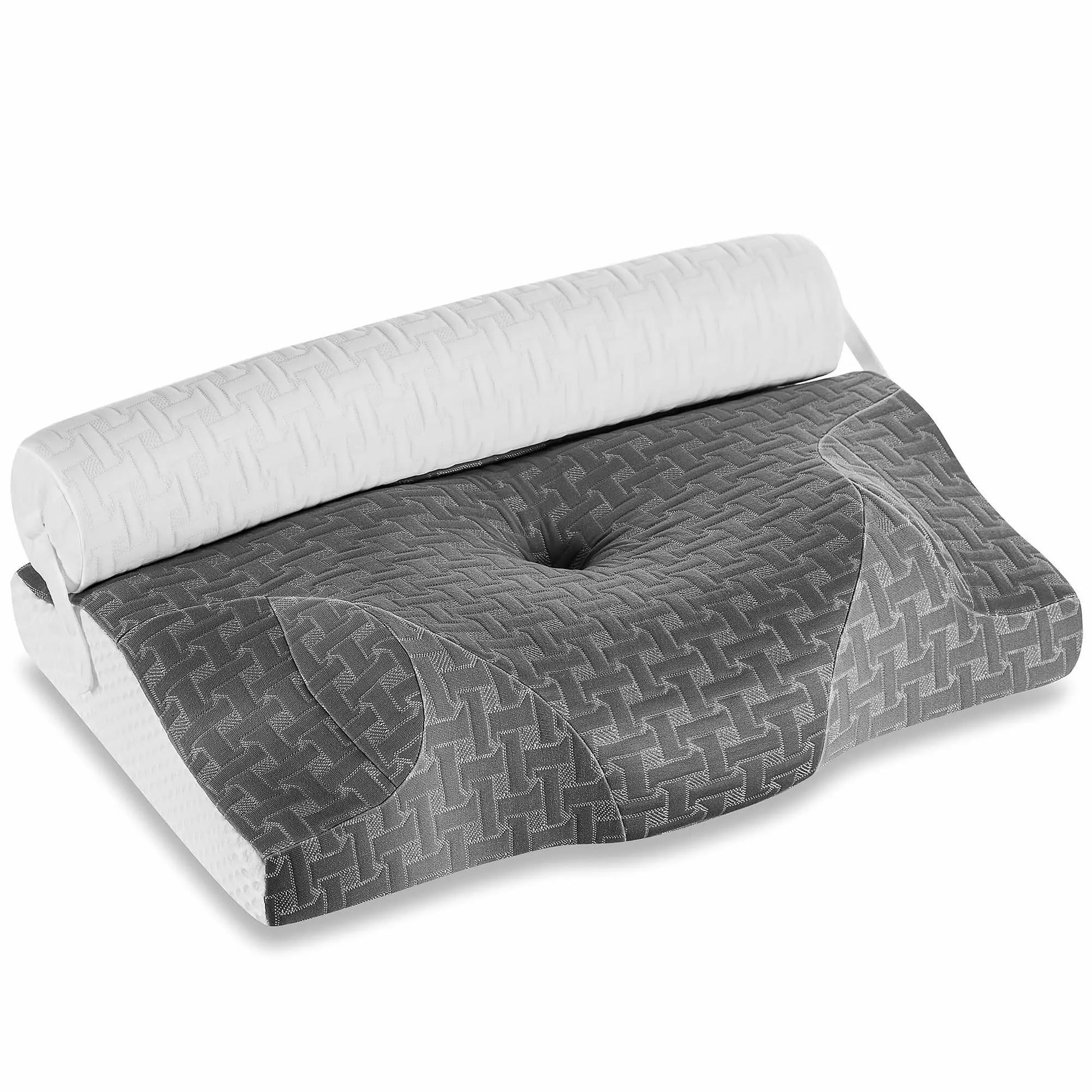 Elviros Contour Orthopedic 3-in-1 Ergonomic Roll Traction Pillow Gray