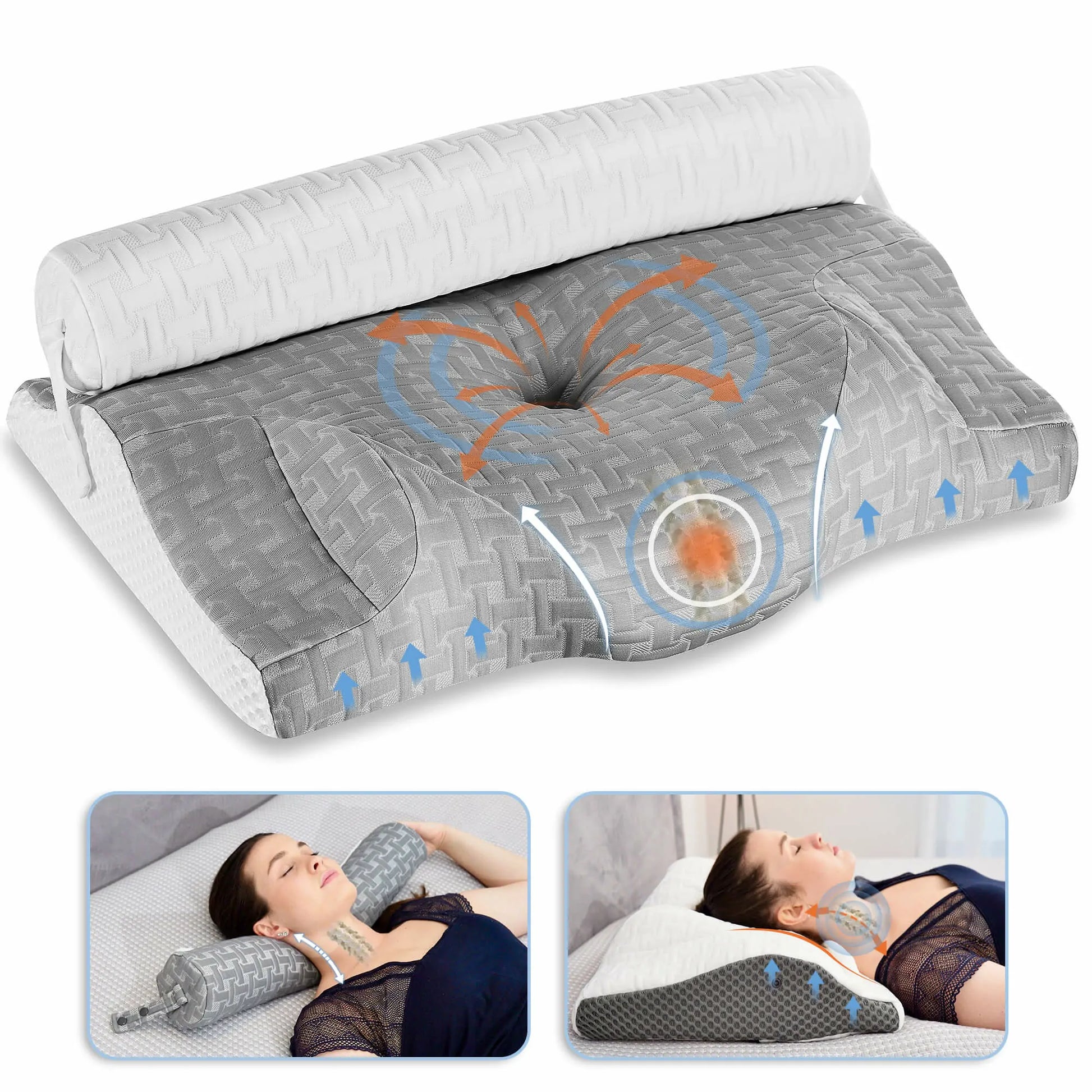 Elviros Adjustable Lumbar Support Pillow Black