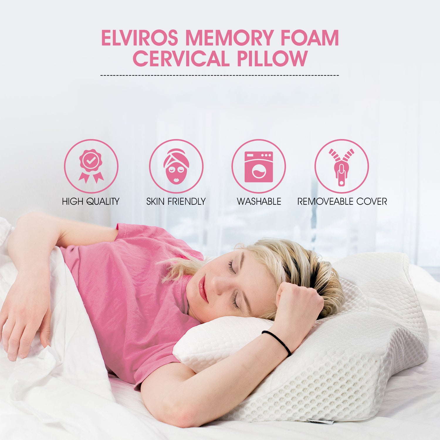 Elviros Cervical Memory Foam Pillow-4