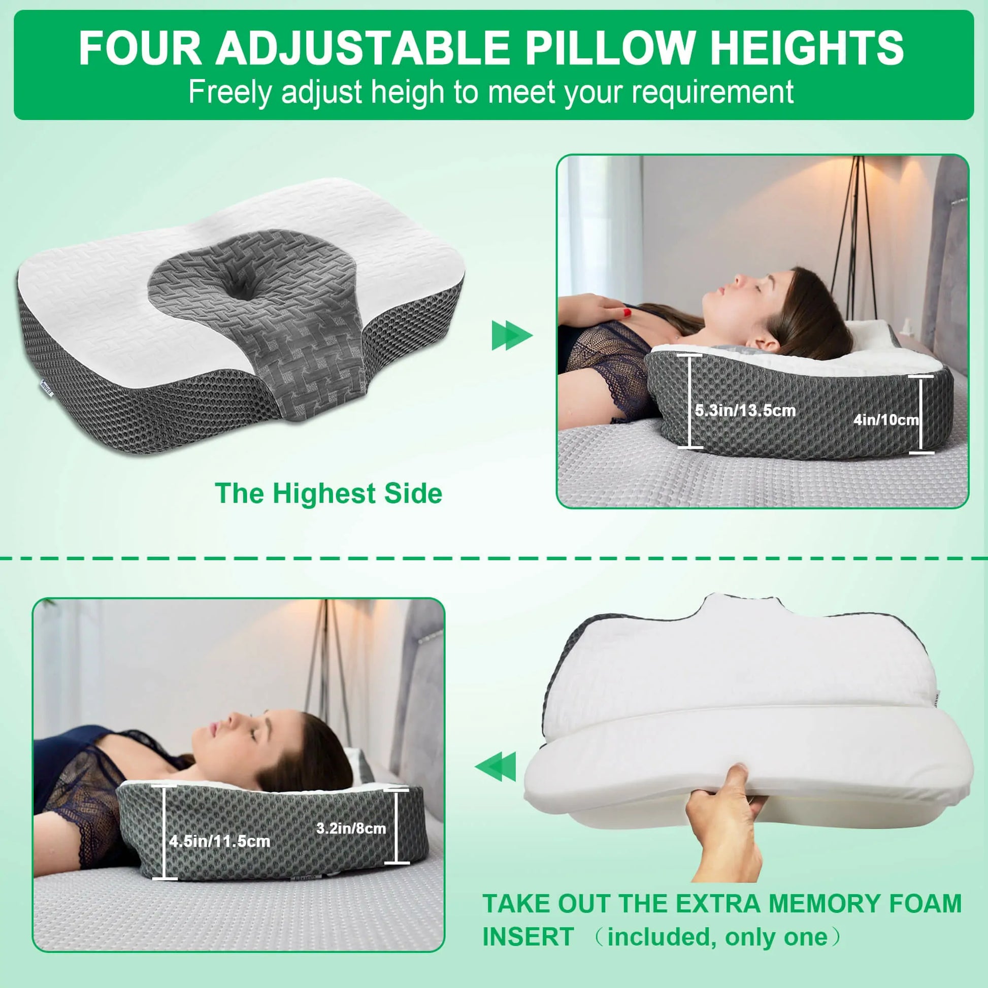 Adjustable pillow height deals