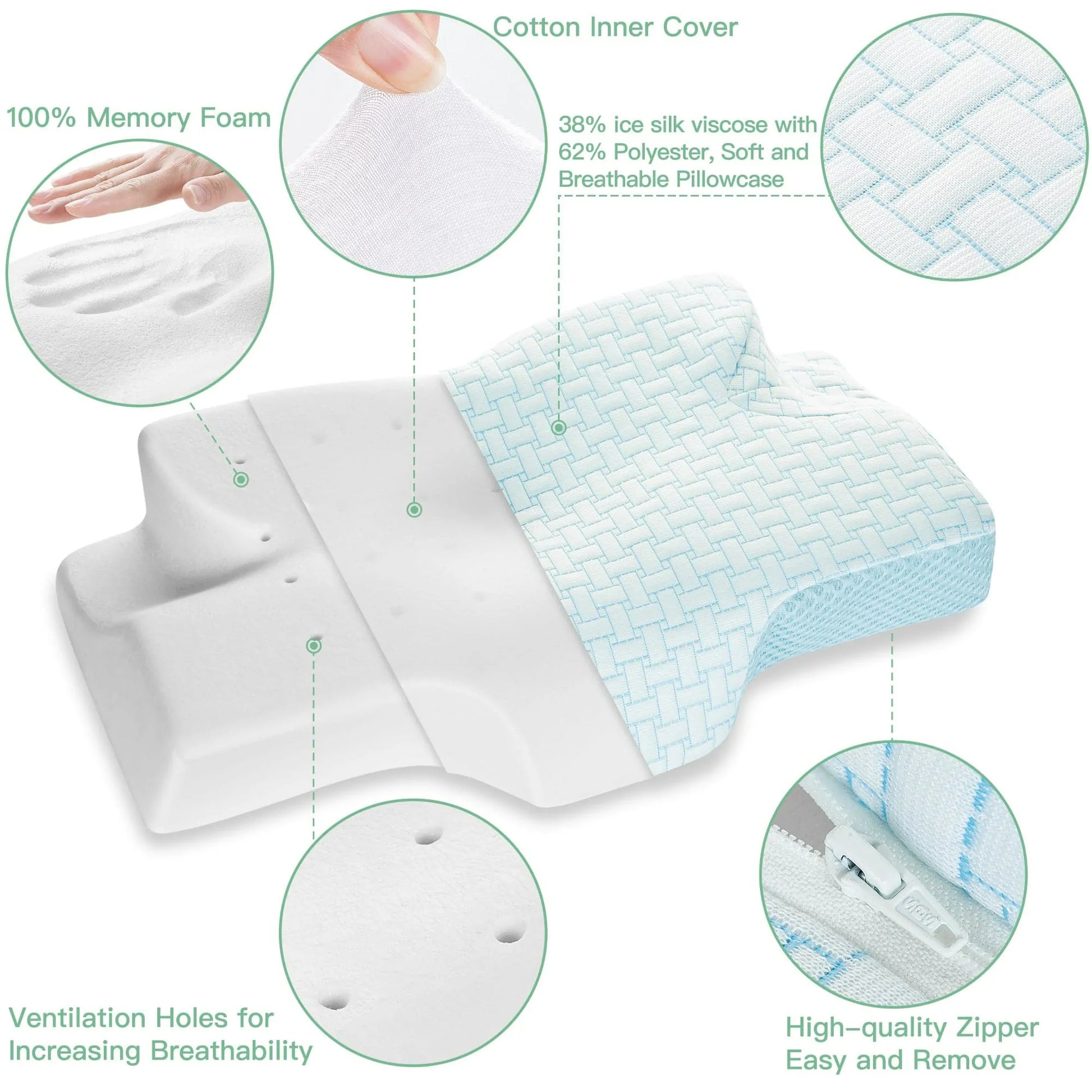 Elviros Memory Foam Cervical Pillow